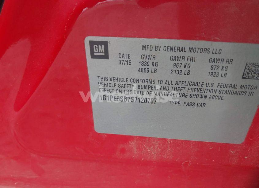 Photo 9 of 2016 Chevrolet Cruze LIMITED 1LT AUTO (VIN 1G1PE5SB7G7120707)