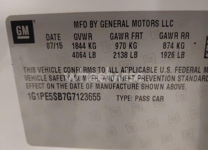 Photo 9 of 2016 Chevrolet Cruze LIMITED 1LT AUTO (VIN 1G1PE5SB7G7123655)