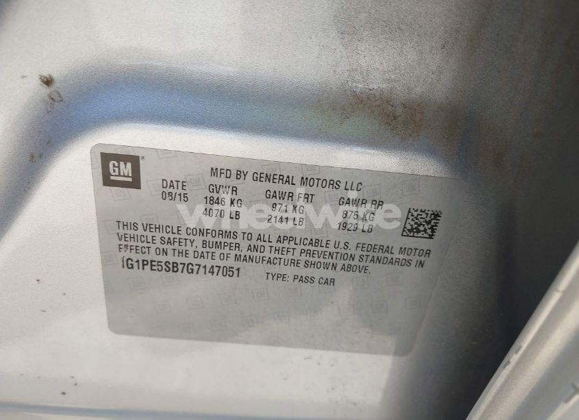 Photo 9 of 2016 Chevrolet Cruze LIMITED 1LT AUTO (VIN 1G1PE5SB7G7147051)