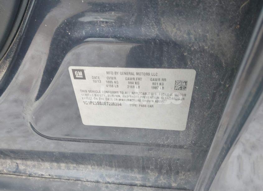 Photo 9 of 2014 Chevrolet Cruze 2LT AUTO (VIN 1G1PE5SB8E7206394)