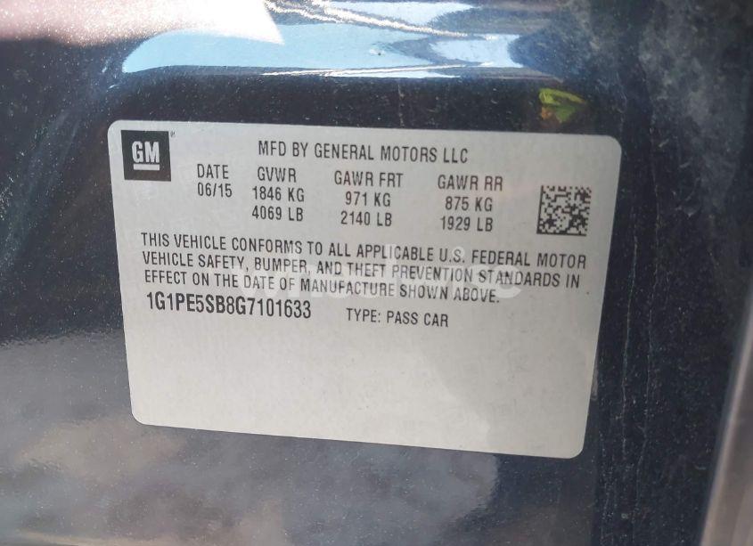 Photo 9 of 2016 Chevrolet Cruze LIMITED 1LT AUTO (VIN 1G1PE5SB8G7101633)