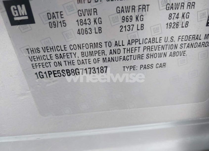 Photo 9 of 2016 Chevrolet Cruze LIMITED 1LT AUTO (VIN 1G1PE5SB8G7173187)