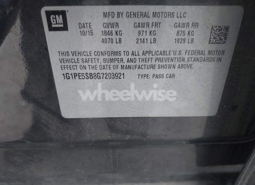 Photo 9 of 2016 Chevrolet Cruze LIMITED 1LT AUTO (VIN 1G1PE5SB8G7203921)