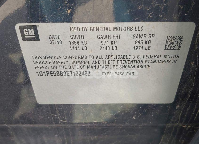 Photo 9 of 2014 Chevrolet Cruze 2LT AUTO (VIN 1G1PE5SB9E7132483)