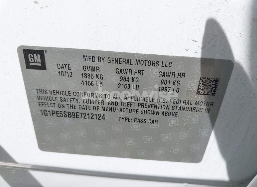 Photo 9 of 2014 Chevrolet Cruze 2LT AUTO (VIN 1G1PE5SB9E7212124)