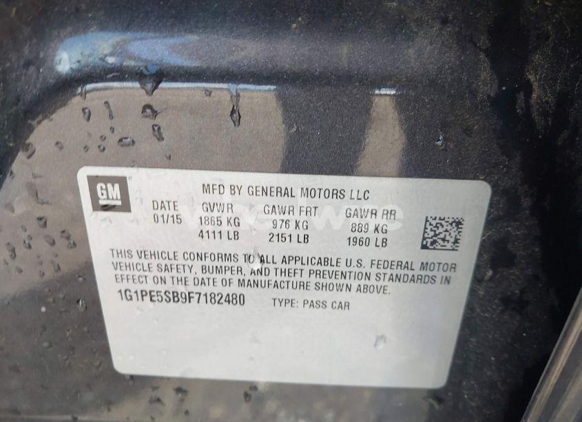 Photo 9 of 2015 Chevrolet Cruze 2LT AUTO (VIN 1G1PE5SB9F7182480)