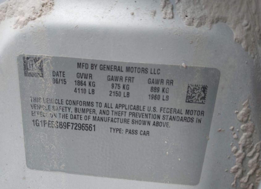 Photo 9 of 2015 Chevrolet Cruze 2LT AUTO (VIN 1G1PE5SB9F7296561)