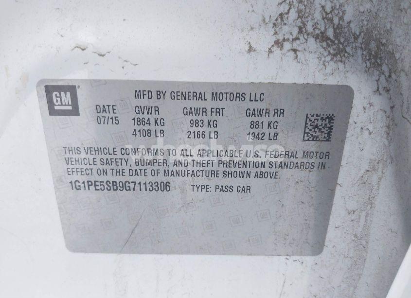 Photo 9 of 2016 Chevrolet Cruze LIMITED 1LT AUTO (VIN 1G1PE5SB9G7113306)