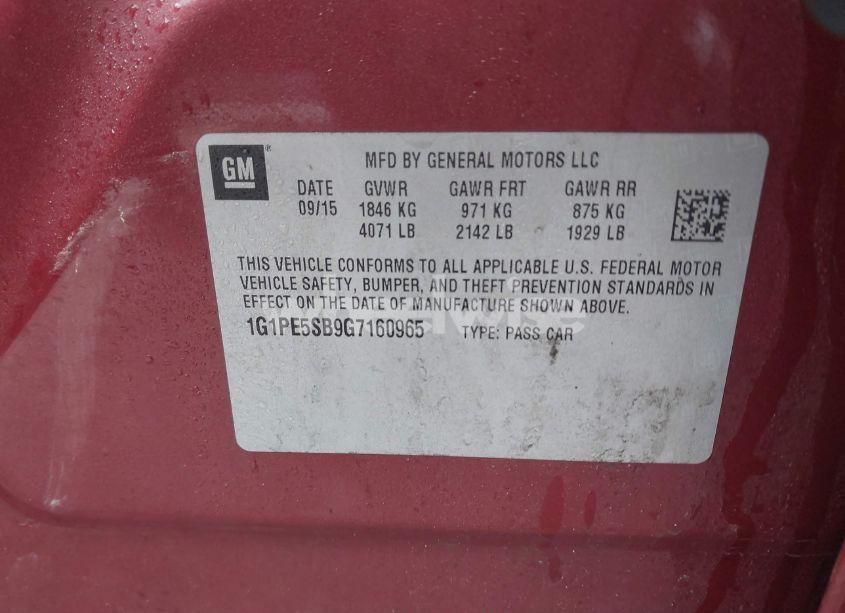Photo 9 of 2016 Chevrolet Cruze LIMITED 1LT AUTO (VIN 1G1PE5SB9G7160965)