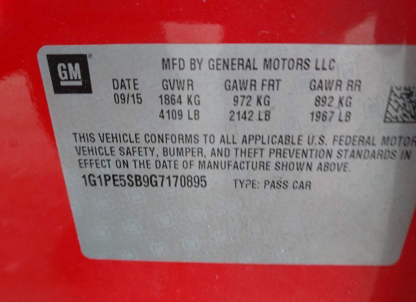 Photo 9 of 2016 Chevrolet Cruze LIMITED 1LT AUTO (VIN 1G1PE5SB9G7170895)
