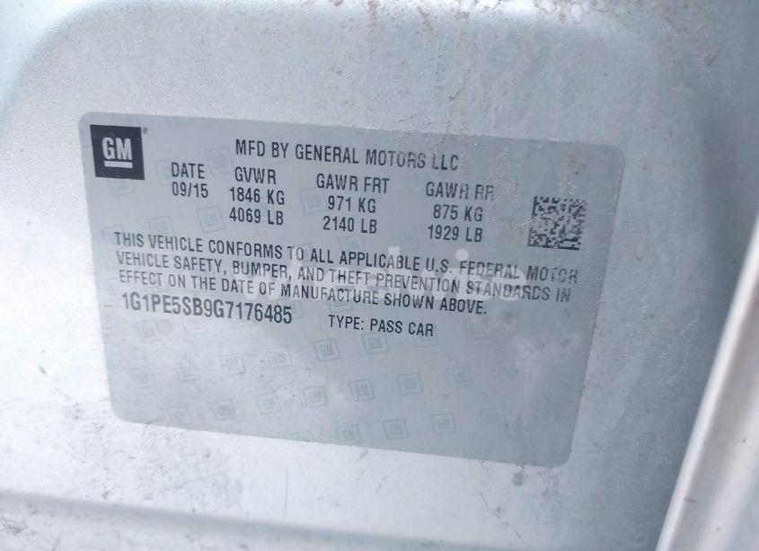 Photo 9 of 2016 Chevrolet Cruze LIMITED 1LT AUTO (VIN 1G1PE5SB9G7176485)