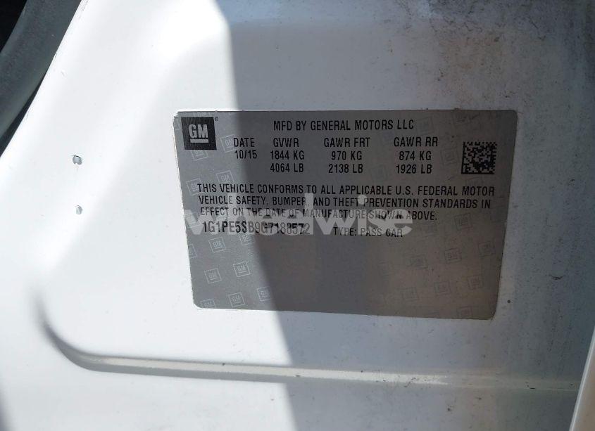 Photo 9 of 2016 Chevrolet Cruze LIMITED 1LT AUTO (VIN 1G1PE5SB9G7188572)