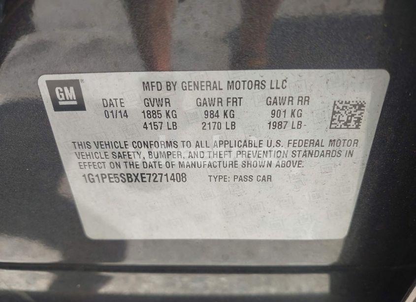 Photo 9 of 2014 Chevrolet Cruze 2LT AUTO (VIN 1G1PE5SBXE7271408)