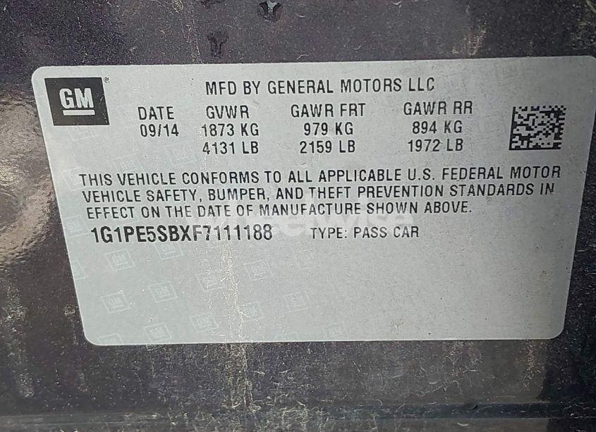 Photo 9 of 2015 Chevrolet Cruze 2LT AUTO (VIN 1G1PE5SBXF7111188)