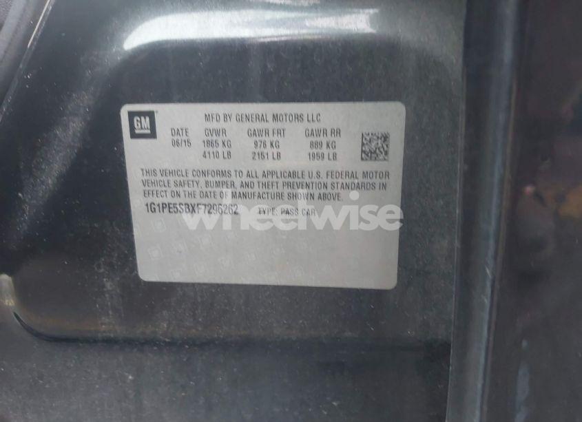 Photo 9 of 2015 Chevrolet Cruze 2LT AUTO (VIN 1G1PE5SBXF7296262)