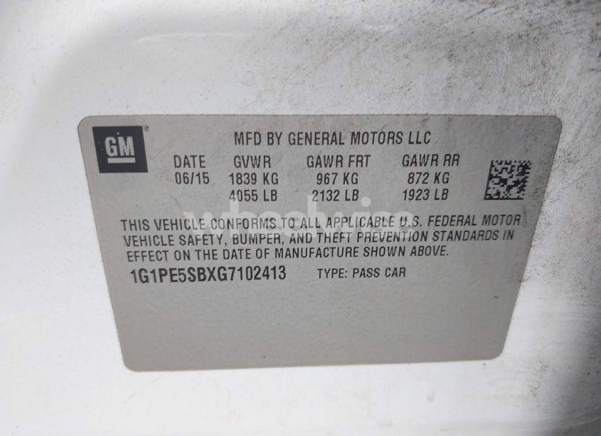 Photo 9 of 2016 Chevrolet Cruze LIMITED 1LT AUTO (VIN 1G1PE5SBXG7102413)