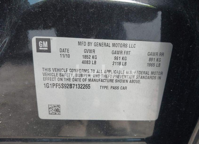 Photo 9 of 2011 Chevrolet Cruze 1LT (VIN 1G1PF5S92B7132265)