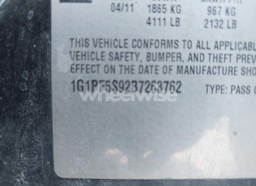 Photo 9 of 2011 Chevrolet Cruze 1LT (VIN 1G1PF5S92B7263762)