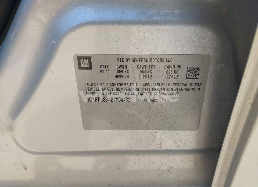 Photo 9 of 2011 Chevrolet Cruze 1LT (VIN 1G1PF5S94B7294432)