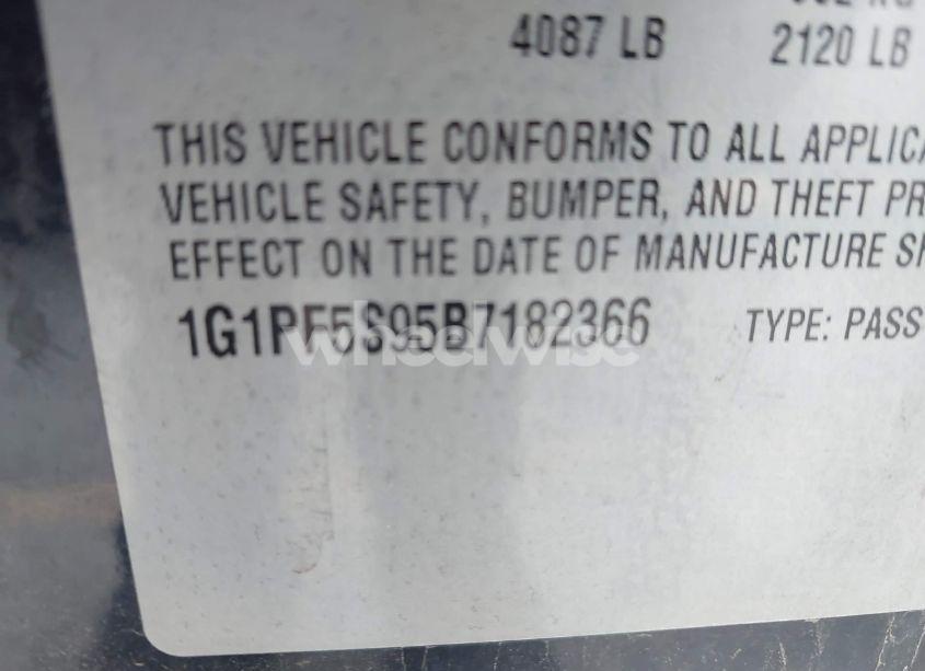 Photo 9 of 2011 Chevrolet Cruze 1LT (VIN 1G1PF5S95B7182366)