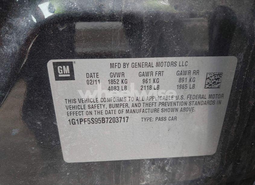 Photo 9 of 2011 Chevrolet Cruze 1LT (VIN 1G1PF5S95B7203717)