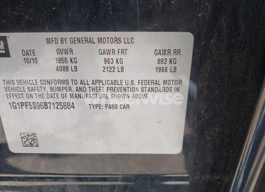 Photo 9 of 2011 Chevrolet Cruze 1LT (VIN 1G1PF5S96B7125884)