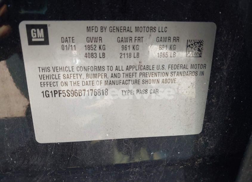 Photo 9 of 2011 Chevrolet Cruze 1LT (VIN 1G1PF5S96B7176818)