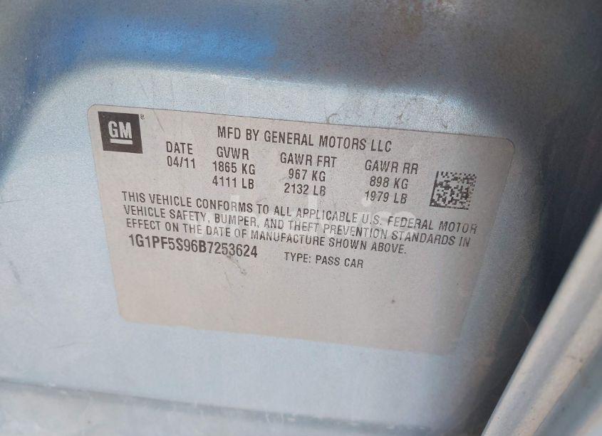 Photo 9 of 2011 Chevrolet Cruze 1LT (VIN 1G1PF5S96B7253624)