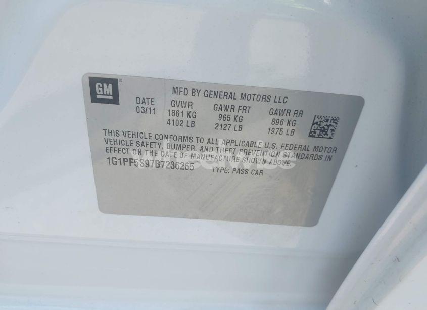 Photo 9 of 2011 Chevrolet Cruze 1LT (VIN 1G1PF5S97B7236265)