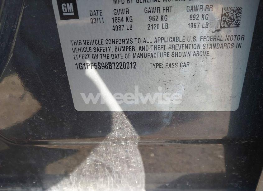 Photo 9 of 2011 Chevrolet Cruze 1LT (VIN 1G1PF5S98B7220012)