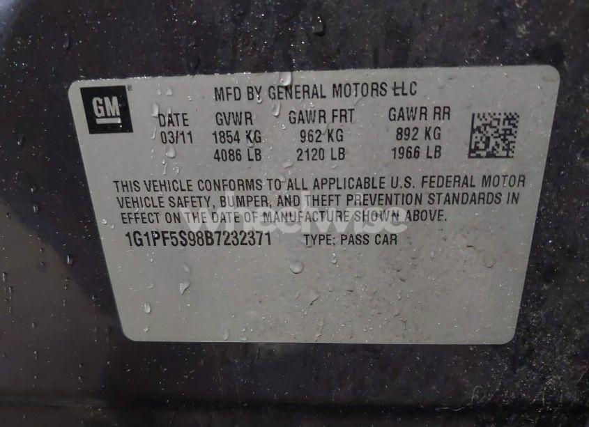 Photo 9 of 2011 Chevrolet Cruze 1LT (VIN 1G1PF5S98B7232371)