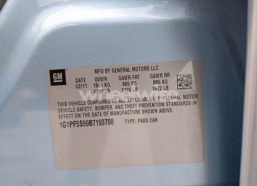 Photo 9 of 2011 Chevrolet Cruze 1LT (VIN 1G1PF5S99B7193788)