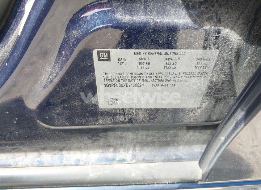 Photo 9 of 2011 Chevrolet Cruze 1LT (VIN 1G1PF5S9XB7158824)