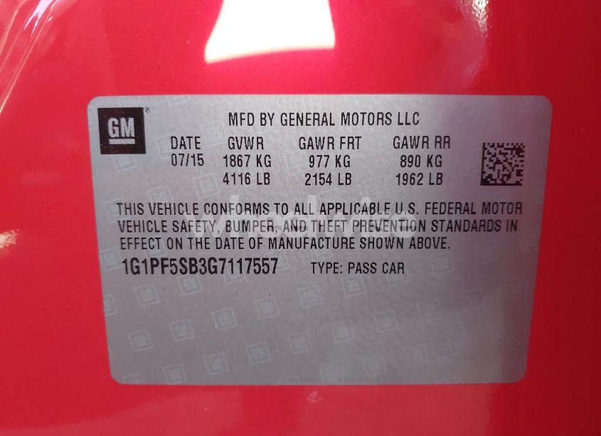 Photo 9 of 2016 Chevrolet Cruze LIMITED 2LT AUTO (VIN 1G1PF5SB3G7117557)