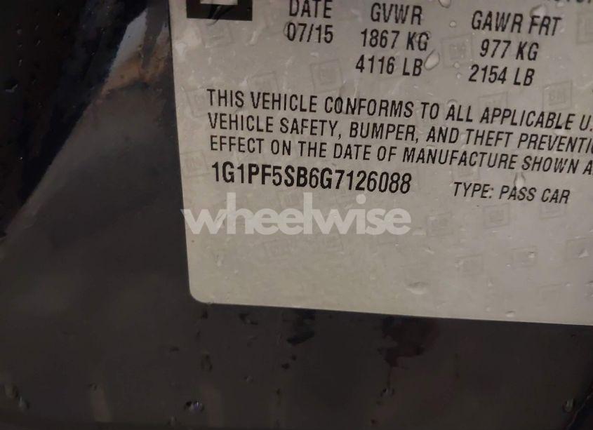 Photo 9 of 2016 Chevrolet Cruze LIMITED 2LT AUTO (VIN 1G1PF5SB6G7126088)