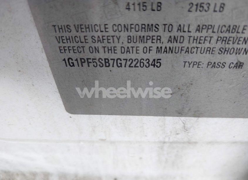 Photo 9 of 2016 Chevrolet Cruze LIMITED 2LT AUTO (VIN 1G1PF5SB7G7226345)