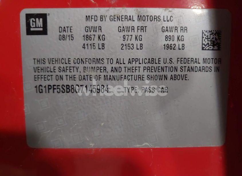 Photo 9 of 2016 Chevrolet Cruze LIMITED 2LT AUTO (VIN 1G1PF5SB8G7145984)