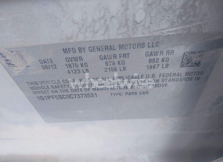 Photo 9 of 2012 Chevrolet Cruze 1LT (VIN 1G1PF5SC0C7373531)