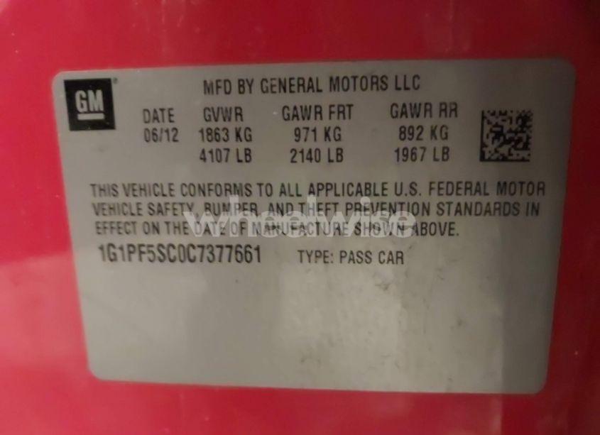 Photo 9 of 2012 Chevrolet Cruze 1LT (VIN 1G1PF5SC0C7377661)