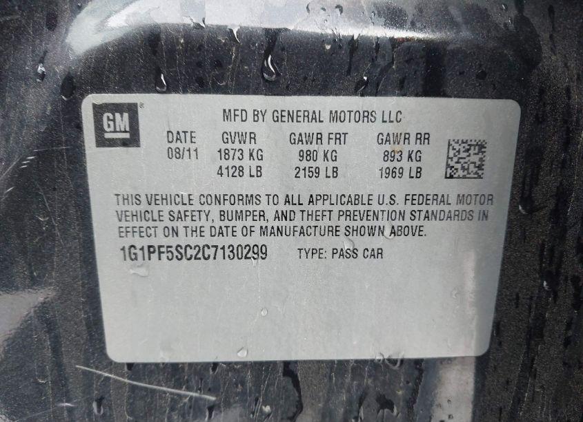 Photo 9 of 2012 Chevrolet Cruze 1LT (VIN 1G1PF5SC2C7130299)