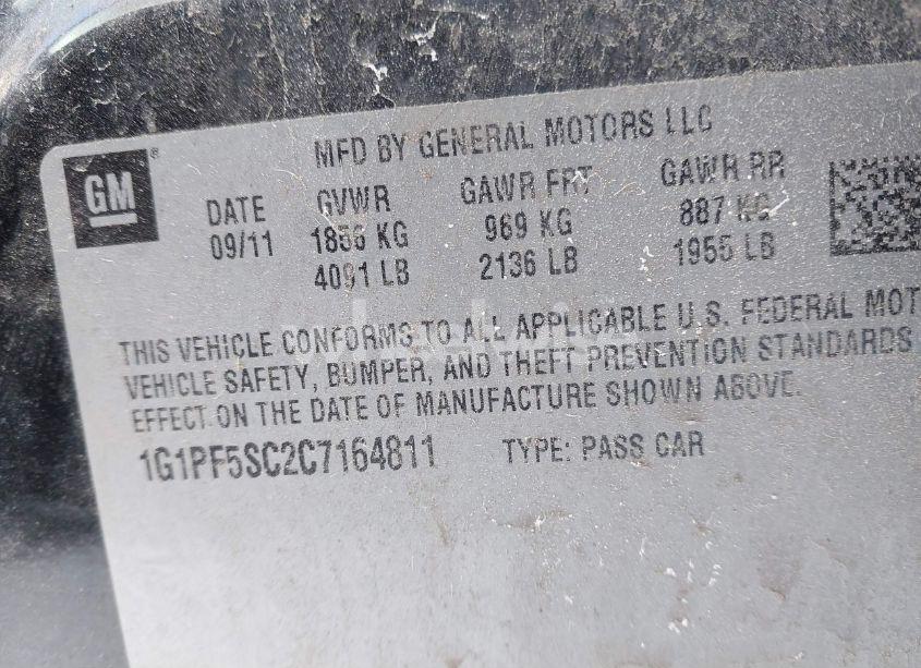 Photo 9 of 2012 Chevrolet Cruze 1LT (VIN 1G1PF5SC2C7164811)