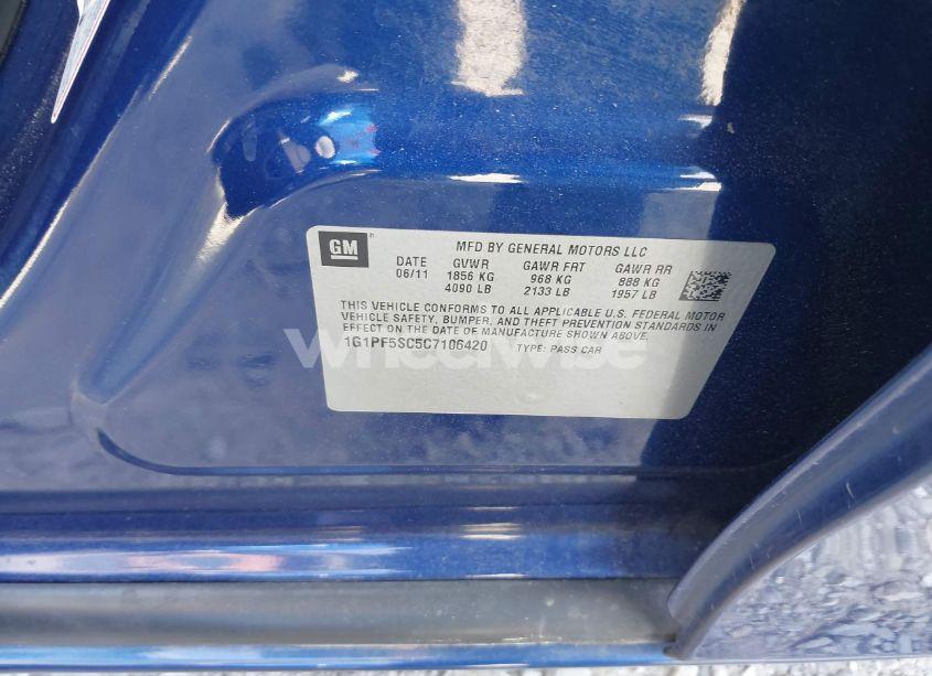 Photo 9 of 2012 Chevrolet Cruze 1LT (VIN 1G1PF5SC5C7106420)