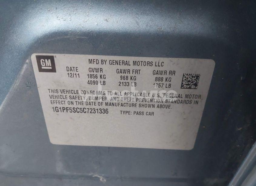 Photo 9 of 2012 Chevrolet Cruze 1LT (VIN 1G1PF5SC5C7231336)