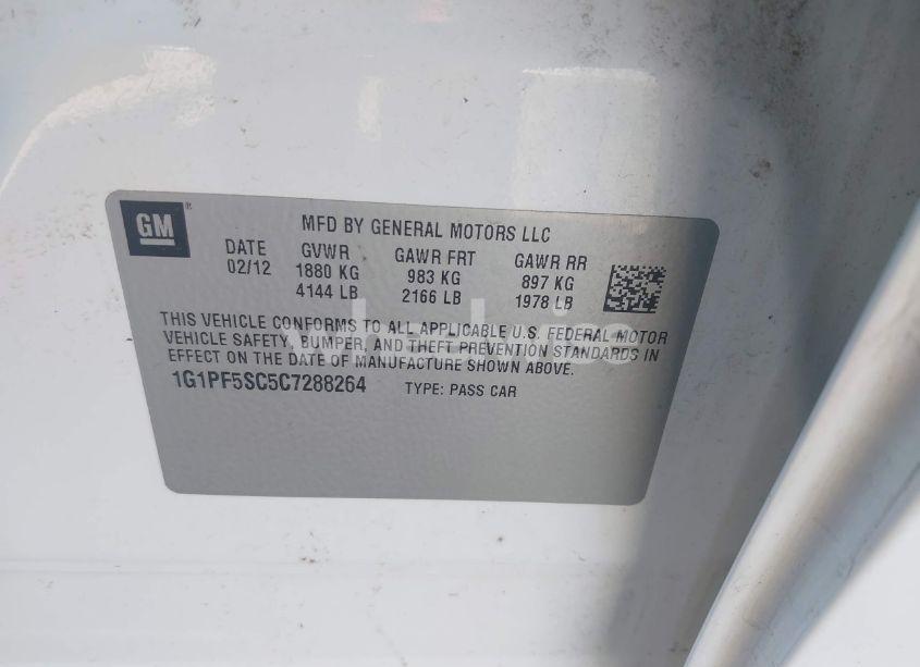 Photo 9 of 2012 Chevrolet Cruze 1LT (VIN 1G1PF5SC5C7288264)
