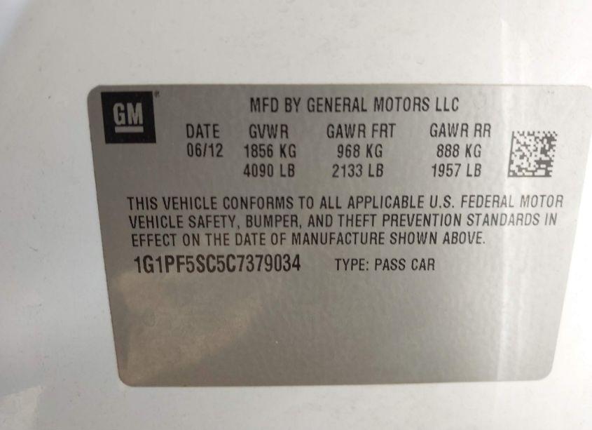 Photo 9 of 2012 Chevrolet Cruze 1LT (VIN 1G1PF5SC5C7379034)
