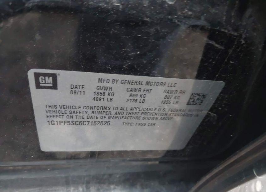 Photo 9 of 2012 Chevrolet Cruze 1LT (VIN 1G1PF5SC6C7162625)