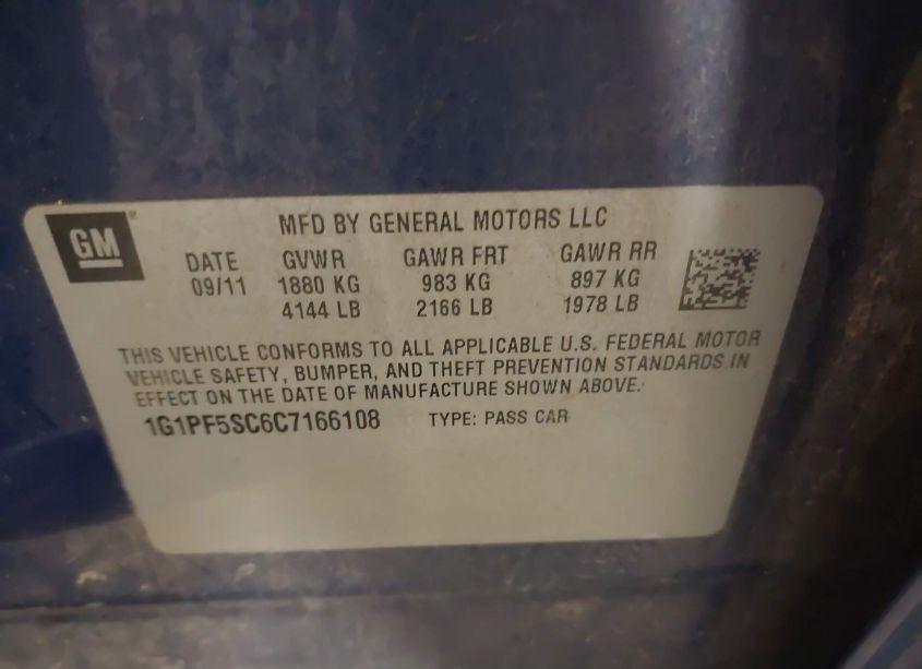 Photo 9 of 2012 Chevrolet Cruze 1LT (VIN 1G1PF5SC6C7166108)