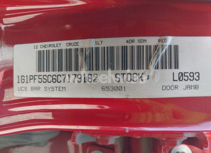 Photo 9 of 2012 Chevrolet Cruze 1LT (VIN 1G1PF5SC6C7179182)