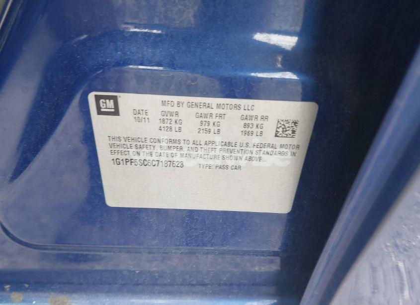 Photo 9 of 2012 Chevrolet Cruze 1LT (VIN 1G1PF5SC6C7187623)