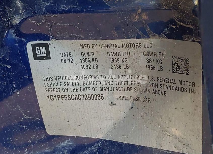 Photo 9 of 2012 Chevrolet Cruze 1LT (VIN 1G1PF5SC6C7390088)
